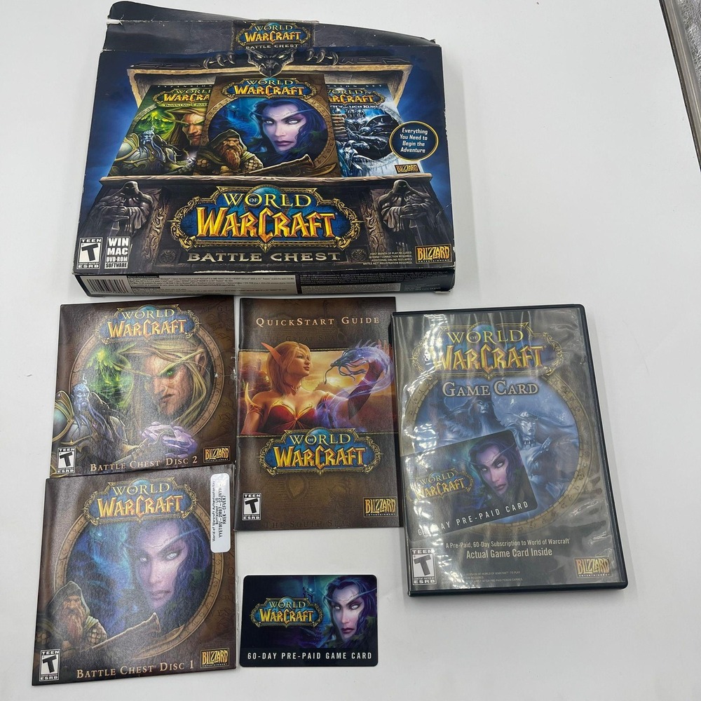 World of Warcraft Battle‎ Chest PC Mac Game CD ROM Software 60 Day Game Card